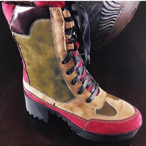 PATCHWORK COMBAT BOOT